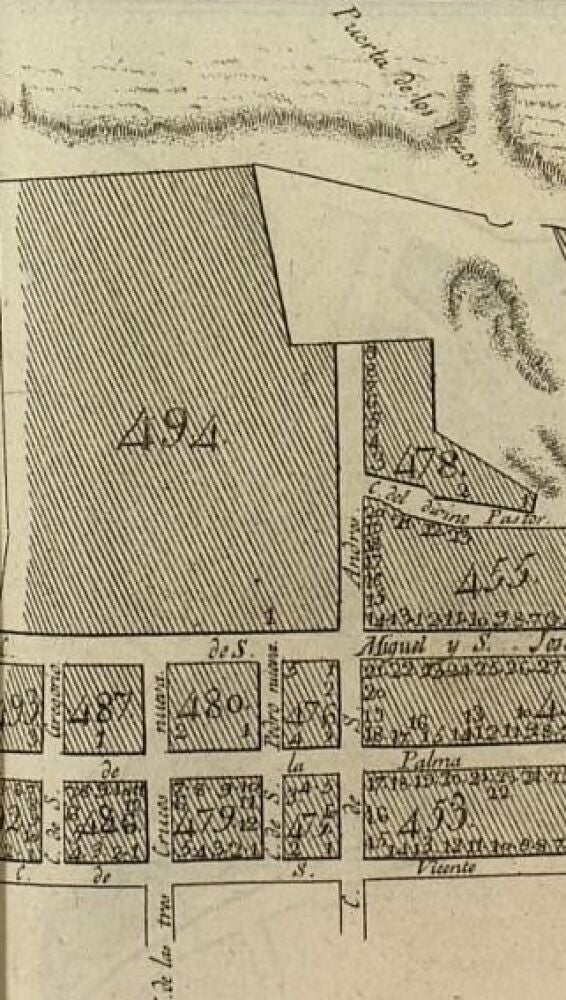 Plano de la villa y corte de Madrid, de Fausto Martínez de la Torre (1800)