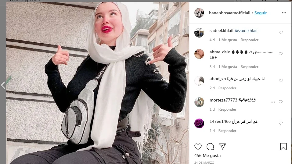 La influencer Haneen Hossam, acusada de realizar "actos inmor