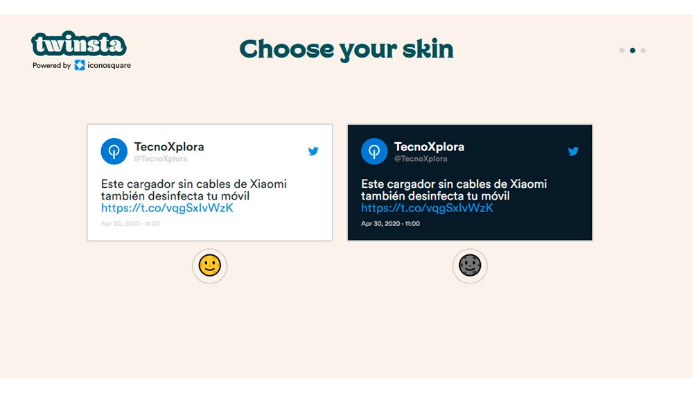 Eligiendo el aspecto del tuit