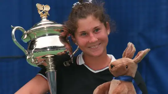 Monica Seles, tras ganar el Abierto de Estados Unidos Monica Seles, tras ganar el Abierto de Estados Unidos