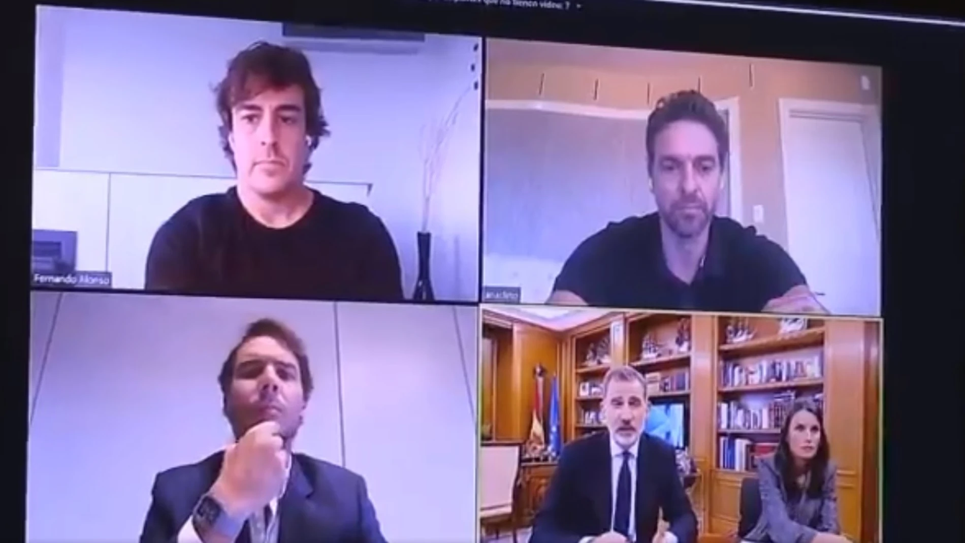 Fernando Alonso, Pau Gasol, Rafa Nadal y los reyes de España
