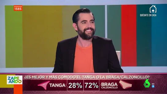 ¿Tanga o braga?: el debate de los zapeadores que provoca una de las confesiones más íntimas de Dani Mateo ¿Tanga o braga?: el debate de los zapeadores que provoca una de las confesiones más íntimas de Dani Mateo