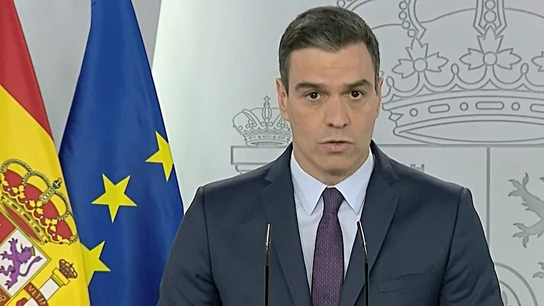 Pedro Sánchez en rueda de prensa en La Moncloa Pedro Sánchez en rueda de prensa en La Moncloa