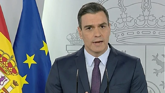 Pedro Sánchez en rueda de prensa tras la videoconferencia con el comité técnico del coronavirus Pedro Sánchez en rueda de prensa tras la videoconferencia con el comité técnico del coronavirus.