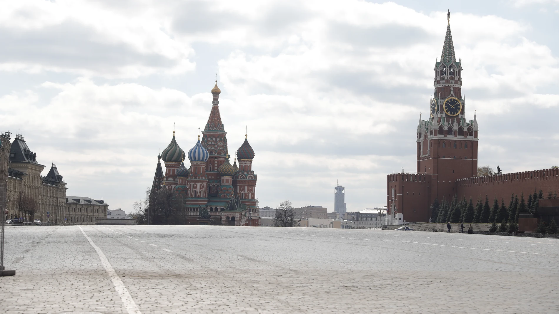 La Plaza Roja de Moscú, vacía por el coronavirus