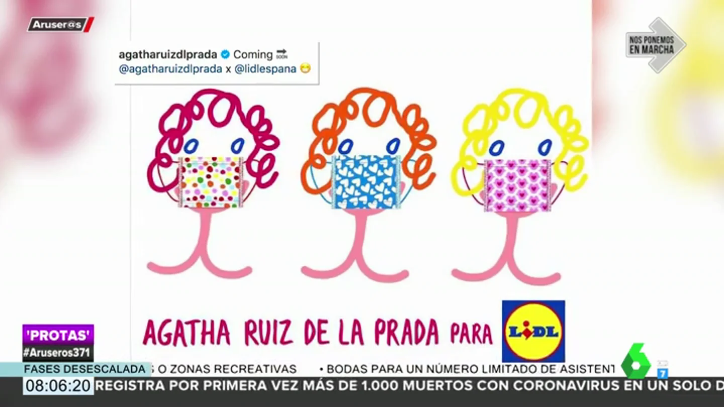 Agatha Ruiz de la Prada crea mascarillas con fondos destinados a las familias más afectadas por la pandemia Agatha Ruiz de la Prada crea mascarillas con fondos destinados a las familias más afectadas por la pandemia