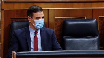 Pedro Sánchez en el Congreso durante el debate de la quinta prórroga del estado de alarma