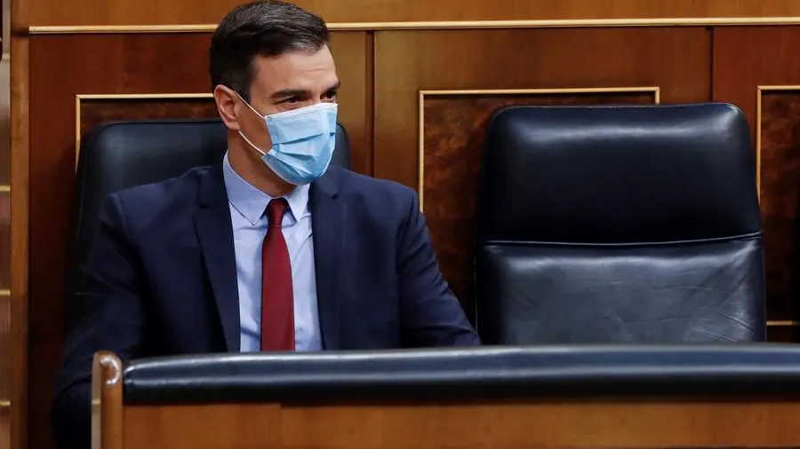 Pedro Sánchez en el Congreso durante el debate de la prórroga del estado de alarma