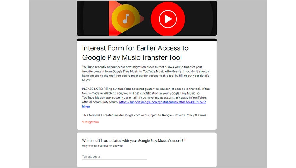 El formulario de Google
