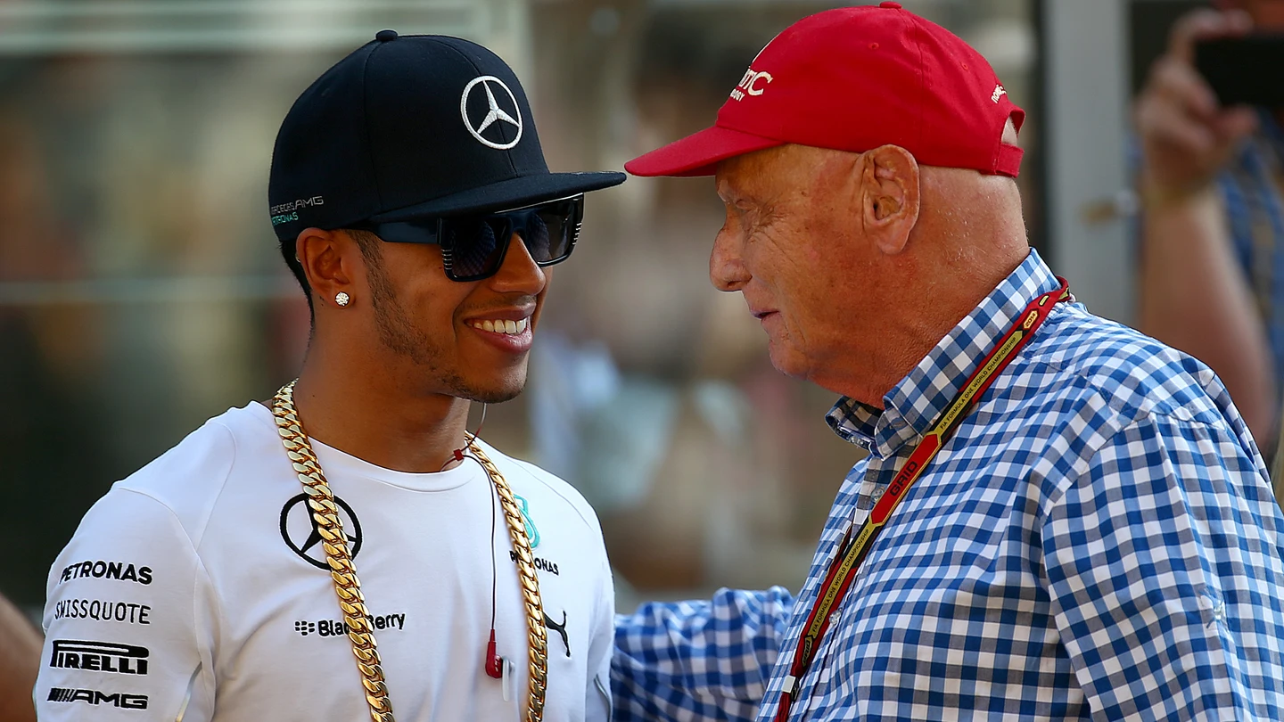 Lewis Hamilton y Niki Lauda. Lewis Hamilton y Niki Lauda.