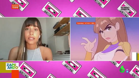 Aitana y su dibujo animado en su videoclip Aitana y su dibujo animado en su videoclip