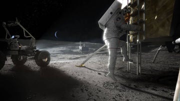 Recreación de la exploración espacial en la Luna en el futuro programa Artemis
