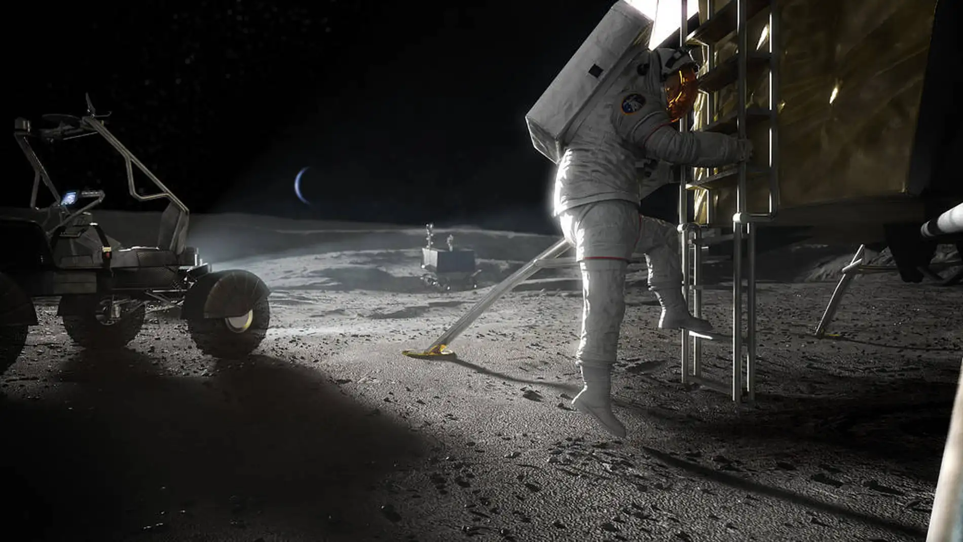 Recreación de la exploración espacial en la Luna en el futuro programa Artemis 