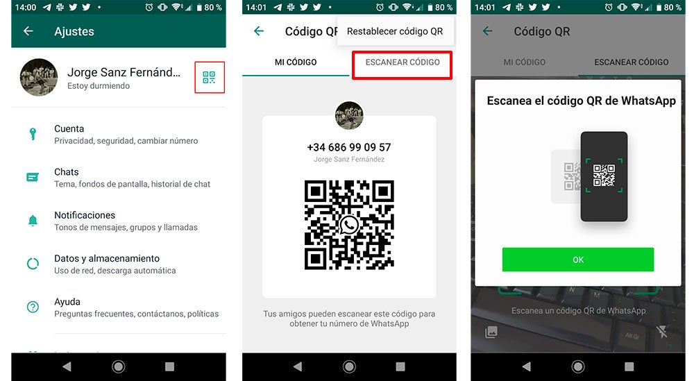 Compartiendo y escaneando los códigos QR