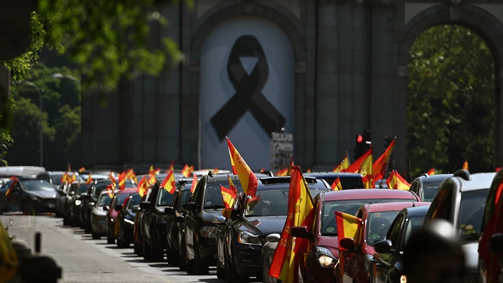 Imagen de la manifestación de Vox contra el Gobierno