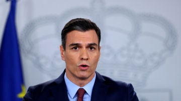 El presidente del Gobierno, Pedro Sánchez, durante una comparecencia