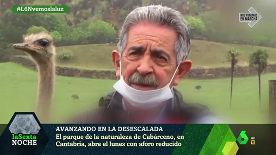 Un avestruz, el divertido espontáneo que 'roba' protagonismo a Revilla en el parque de Cabárceno Un avestruz, el divertido espontáneo que 'roba' protagonismo a Revilla en el parque de Cabárceno
