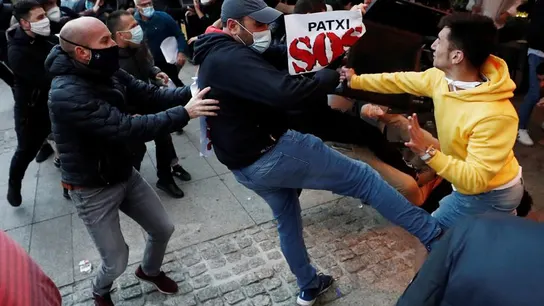 Incidentes en Pamplona durante una concentración en apoyo a un preso de ETA Incidentes en Pamplona durante una concentración en apoyo a un preso de ETA