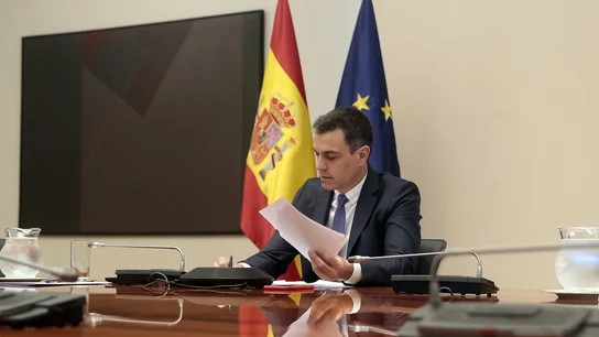 Pedro Sánchez, durante la undécima reunión con los presidentes autonómicos Pedro Sánchez, durante la undécima reunión con los presidentes autonómicos