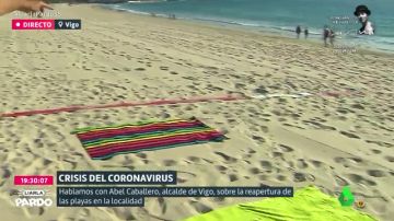 Franjas rojas, blancas y verdes para crear espacios de seguridad: así abrirán las playas de Vigo en verano