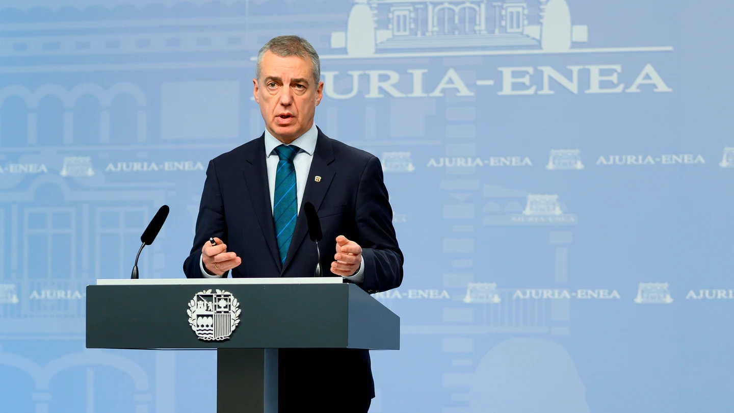 El lehendakari, Iñigo Urkulli, durante una comparecencia El lehendakari, Iñigo Urkulli, durante una comparecencia