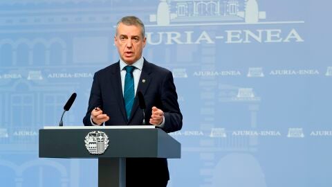 El lehendakari, I&ntilde;igo Urkulli, durante una comparecencia