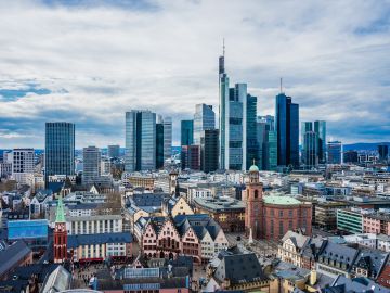 Imagen de archivo de la ciudad alemana de Frankfurt Imagen de archivo de la ciudad alemana de Frankfurt