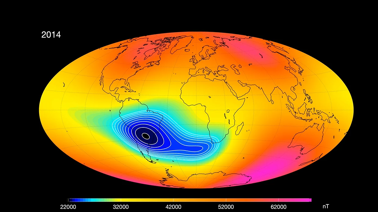 El campo magnético de la Tierra y la Anomalía del Atlántico Sur