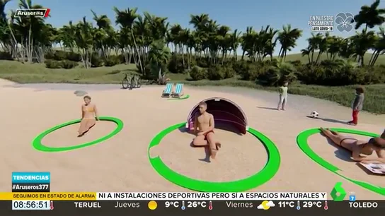 Un anillo playero, el invento 'made in Spain' para mantener la distancia de seguridad en la playa Un anillo playero, el invento 'made in Spain' para mantener la distancia de seguridad en la playa