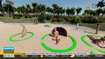 Un anillo playero, el invento 'made in Spain' para mantener la distancia de seguridad en la playa 