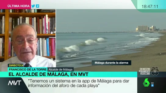 Aplicaciones de aforo y medidas de desinfección: el alcalde de Málaga explica cómo será el verano en sus playas Aplicaciones de aforo y medidas de desinfección: el alcalde de Málaga explica cómo será el verano en sus playas