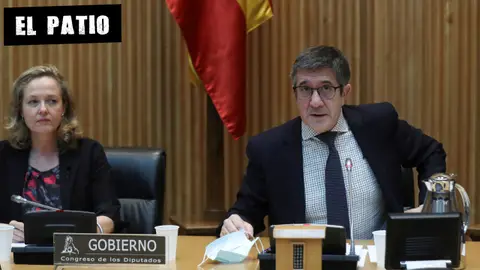 Nadia Calviño y Patxi López en la Comisión para la Reconstrucción Social y Económica del Congreso de los Diputados El Muro