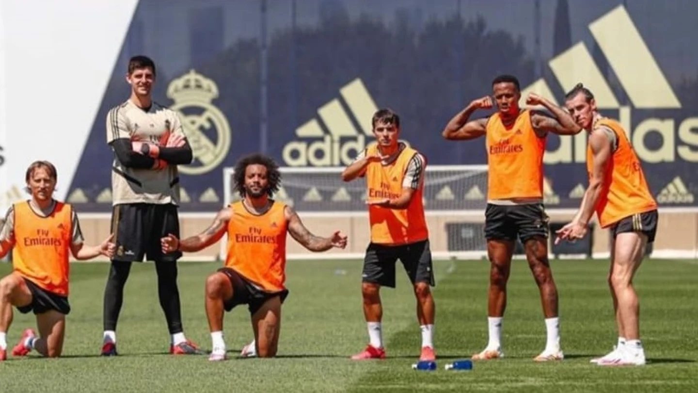 Modric, Courtois, Marcelo, Brahim, Militao y Bale Modric, Courtois, Marcelo, Brahim, Militao y Bale