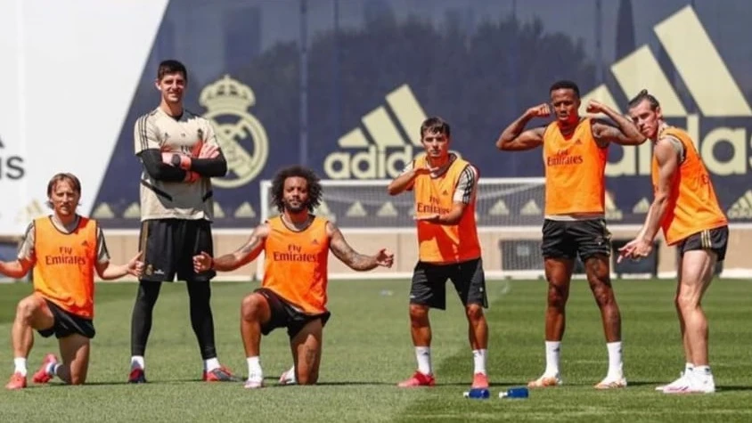 Modric, Courtois, Marcelo, Brahim, Militao y Bale