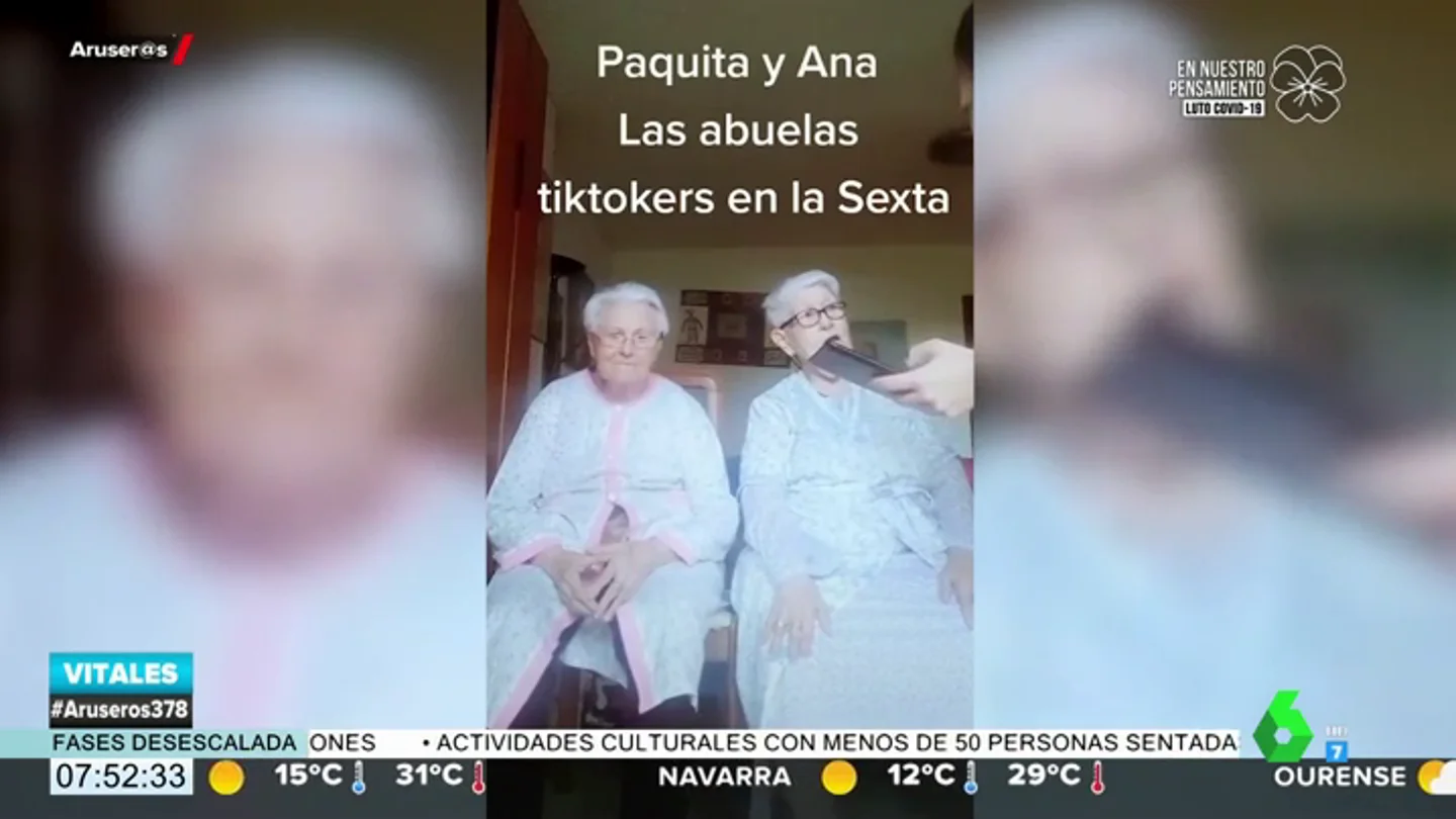 La emoción de Paquita y Ana, las abuelas 'tiktokeras', tras descubrir que han salido en Aruser@s: "¡Qué categoría!" La emoción de Paquita y Ana, las abuelas 'tiktokeras', tras descubrir que han salido en Aruser@s: "¡Qué categoría!"