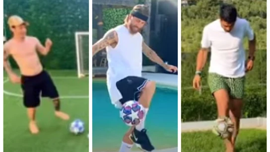 Leo Messi, Sergio Ramos y Luis Suárez Leo Messi, Sergio Ramos y Luis Suárez