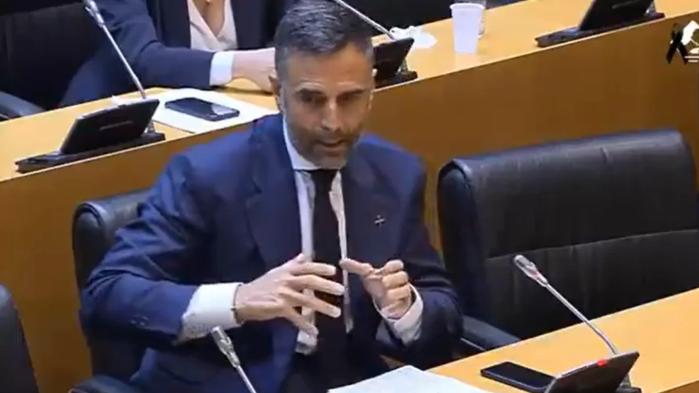 Rafa Lomana, durante su intervención en el Senado Rafa Lomana, durante su intervención en el Senado