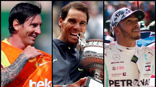 Lionel Messi, Rafa Nadal y Lewis Hamilton Lionel Messi, Rafa Nadal y Lewis Hamilton