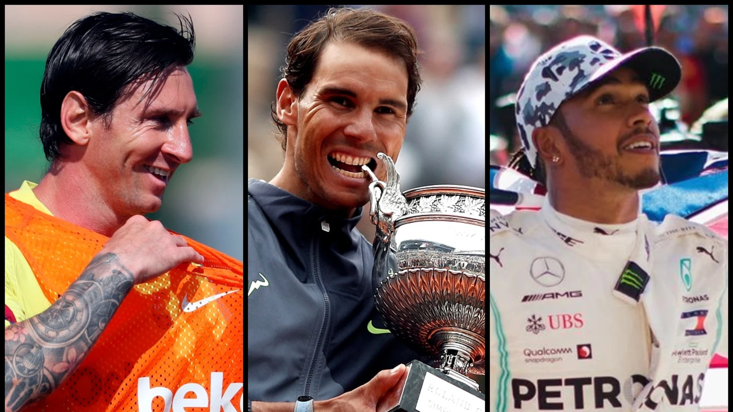 Lionel Messi, Rafa Nadal y Lewis Hamilton Lionel Messi, Rafa Nadal y Lewis Hamilton