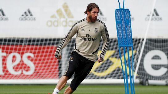 Sergio Ramos, en un entrenamiento