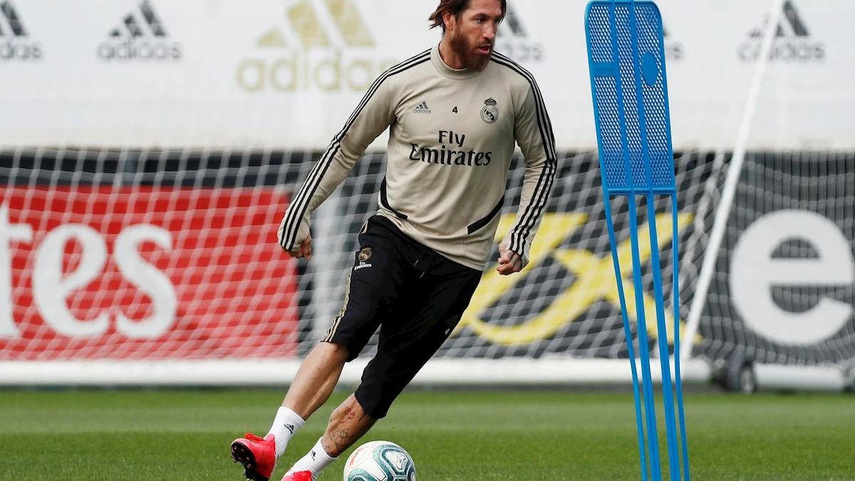 Sergio Ramos, en un entrenamiento