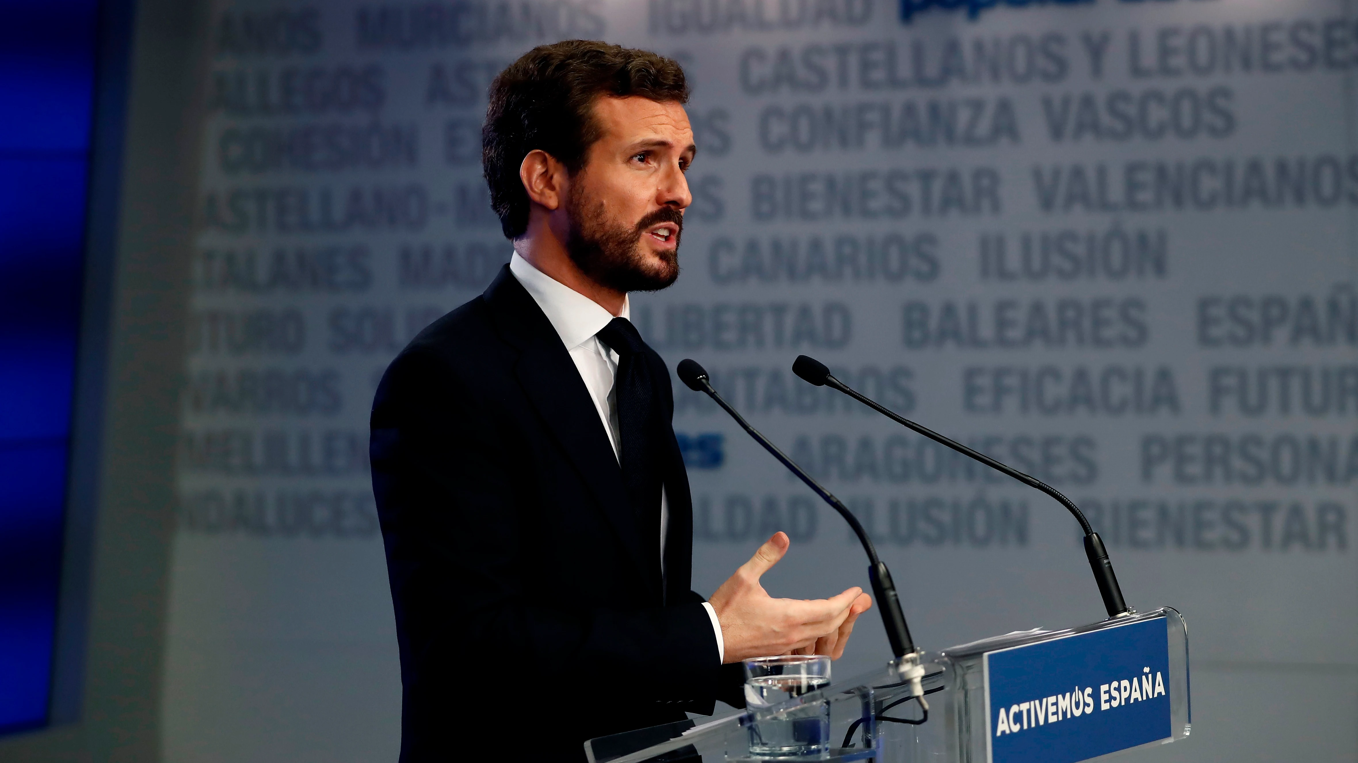 El presidente del PP, Pablo Casado