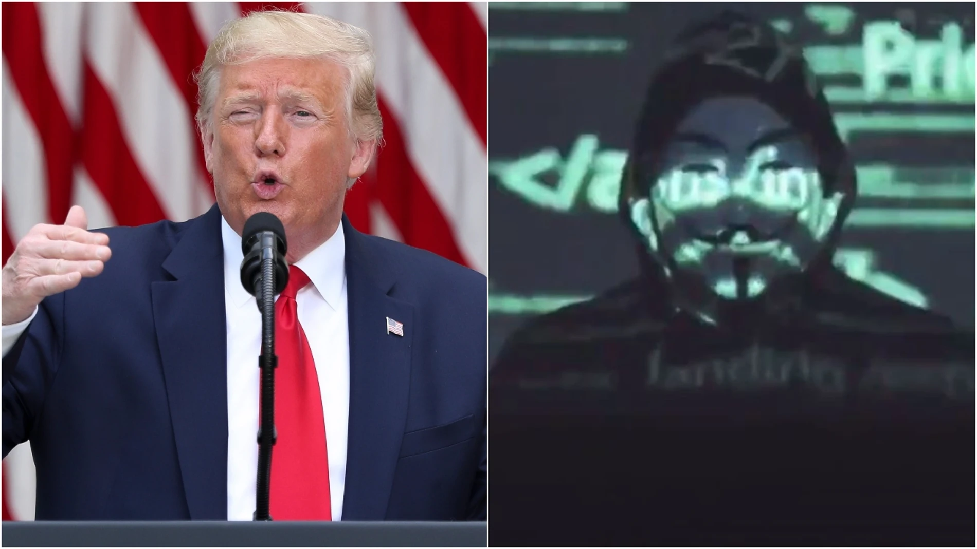 Anonymous amenaza a Donald Trump