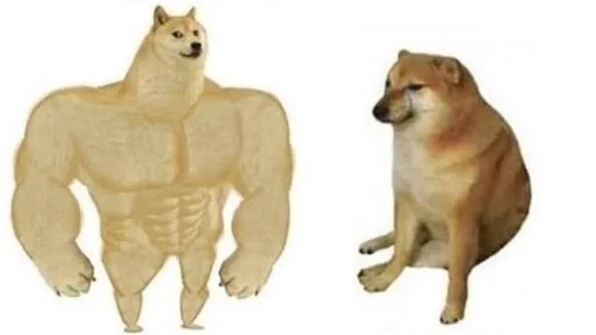 'Swole Doge vs. Cheems' 'Swole Doge vs. Cheems'