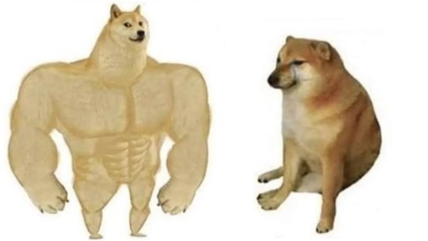 'Swole Doge vs. Cheems' 'Swole Doge vs. Cheems'