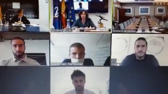 Reunión de Sanidad con los futbolistas. Reunión de Sanidad con los futbolistas.