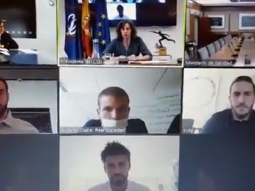 Reunión de Sanidad con los futbolistas. Reunión de Sanidad con los futbolistas.