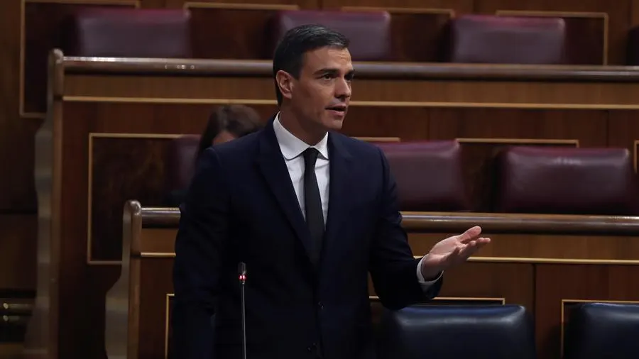 Pedro Sánchez en el Congreso de los Diputados donde se votará la prórroga del estado de alarma 