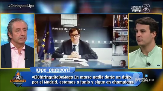 Juanfe Sanz, en 'El Chiringuito': "Sergio Ramos no ha querido prestarse a la reunión con el Gobierno" Juanfe Sanz, en 'El Chiringuito': "Sergio Ramos no ha querido prestarse a la reunión con el Gobierno"