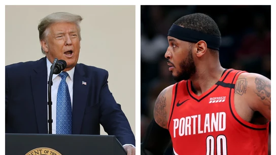 Donald Trump y Carmelo Anthony Donald Trump y Carmelo Anthony